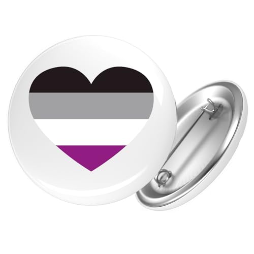 Huuraa Button Asexuelle Pride Flagge LGBTQ Herz Geschenk Größe 25mm Asexuelle Pride Flagge Geschenkidee