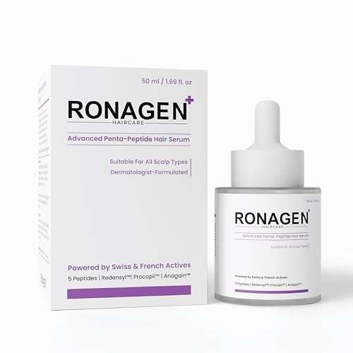 Image of Ronagen+ Advanced Penta-Peptide Hair Serum for Hair Growth & Fall Control | 5% Redensyl, 3% Procapil, 3% Anagain | Scalp Treatment for Thinning & Density | 50ml