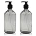 2 Pièces Distributeur de Savon 500 ML, Flacons Vides à Pompe à Pression Vide en Plastique, Rechargeable pour huiles essentielles, lotions, shampooing, après-shampoing (Gris)