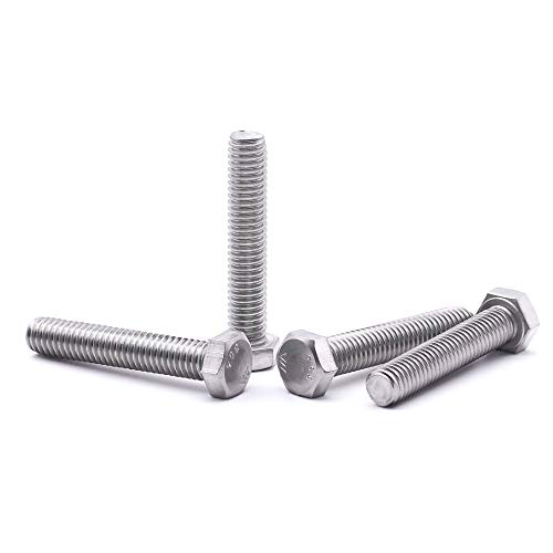 Image of 5 /16-18 x 1-1 /8 inch Hex Head Bolts Screws, 304 Stainless Steel 18-8, Fully Threaded, Hexagon Head Cap Bolts Screws, Coarse Thread UNC, 10 PCS