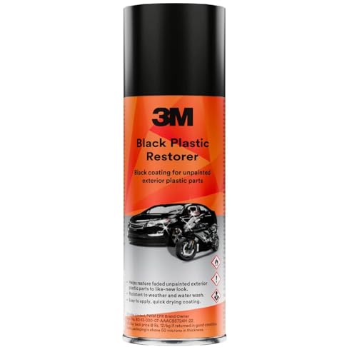 Image of 3M Black Plastic Restorer, Black Coating for Unpainted Exterior Plastic Parts (330g, Pack of 1)