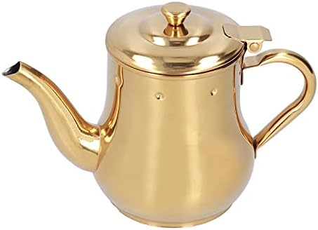 Stainless Steel Tea Pot With Filter Rust Proof Durable Oil Strainer Pot For Hotels Restaurants Homes 500ml Tea Kettle(Gold)