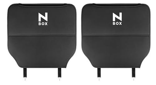 N-BOX 専用ロゴバックキックマット 車用キックマットN-BOX Nシリーズ フリード N-BOX JF2 JF3JF4 JF5 JF6 全シリーズ対応 自動車用シートキック防止パッド 後部座席 プロテクター 汚れ保護カバー N-BOX シートバックポケ