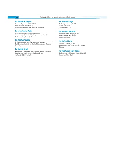 CBS Publishers & Distributors Pvt Ltd, India TEXTBOOK OF RADIOLOGY FOR RESIDENTS AND TECHNICIANS 6ED (PB 2023)