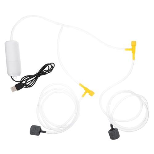 OSOLADY 小型給電式水槽エアーポンプ 魚用酸素供給器 コンパクト省エネ設計 安定泡発生 アクアリウム屋外携帯用増酸装置 ラ ランダムカラー