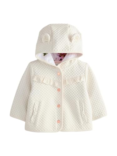 BAKER BY TED BAKER Bebés niña Chaqueta guateada con capucha y lúrex Crema 9 Meses-12 Meses