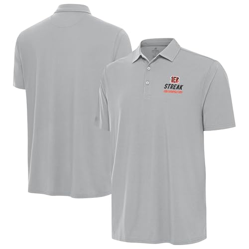Antigua Men's Gray Cincinnati Bengals Streak Era Polo