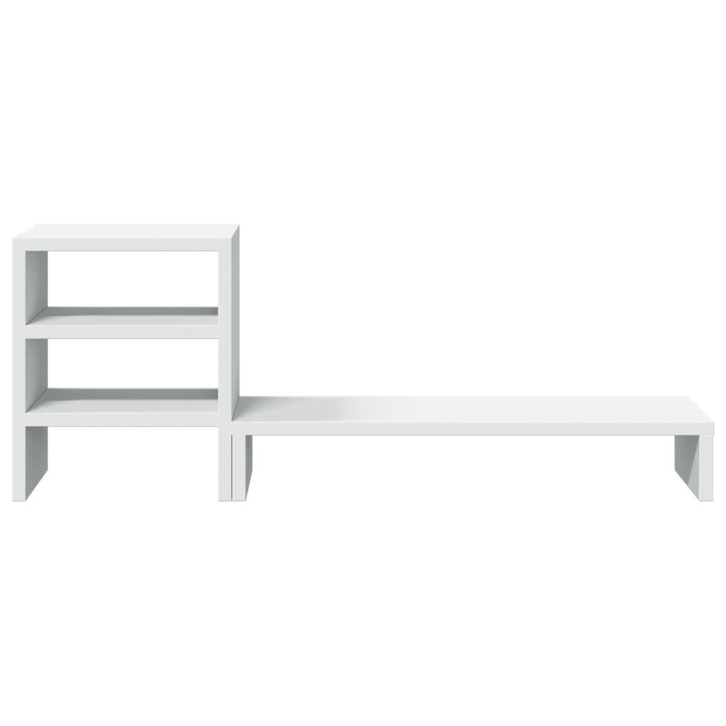 Supporto per monitor in legno bianco con organizer da scrivania, 80 x 20 x 30 cm, portata 35 kg, per scrivania del computer, scrivania, home office, ergonomico e facile da pulire