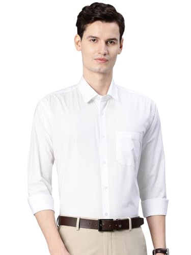 Image of Majestic Man Men's Solid Cotton Blend Wrinkle-Resistant Slim Fit Easy-Iron Formal & Office Wear