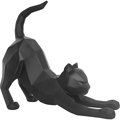 Present Time - Statue Chat Stretching Noir Origami