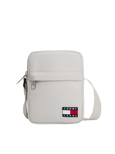 Tommy Jeans Bolsa transversal essencial diária com zíper e bolso interno, Mystic Pebble