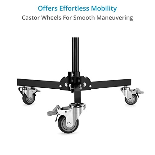 Image of PROAIM 8.6ft Heavy Duty Folding Wheel Base Light Stand. 5 /8 inch Baby Pin Mounting for Light & Photography Gear. Payload up to 13.06kg /30lb. for Photographers, Studios, Live Events (TP-FWBS-01)