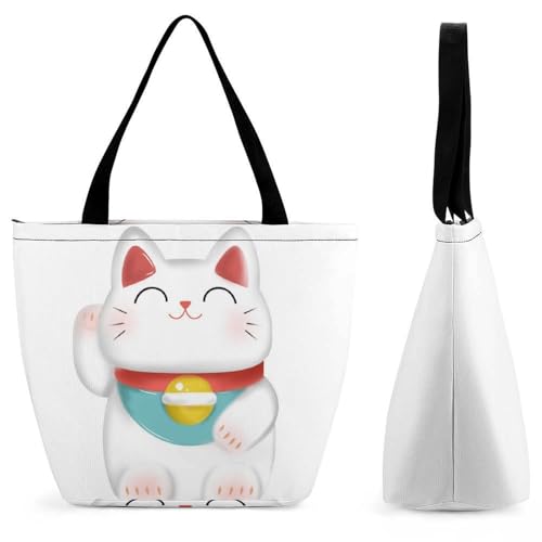 Sac à main chat porte-bonheur mignon et grand sac à bandoulière de voyage