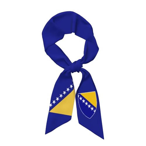 Bosnia Bosnian Flag Hair Bandanas Scarf for Women Lightweight Fashion Neck Scarf Silk Satin Head Scarves for Sleeping Handbags Accessories