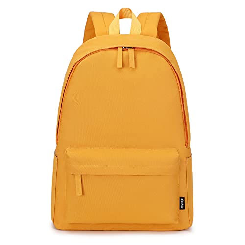 Abshoo Lightweight Casual Unisex Backpack For School Solid Color Boobags (Yellow) #TOP18