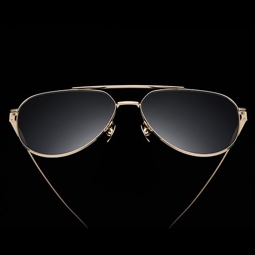 Image of BOLON Ultra Lightweight Full Titanium Classic Aviator Polarized Sunglasses, Exclusive Eyewear Brand of EssilorLuxottica