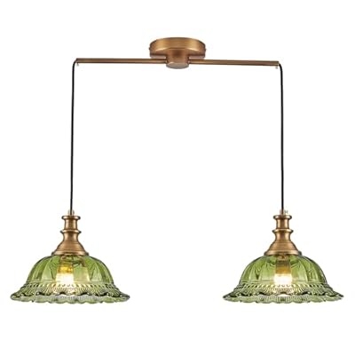 HDDFL Vintage Pendant Light Fixtures Modern Green Glass Hanging Lighting with Adjustable Cord for Kitchen Island Dining Room Living Room Hallway