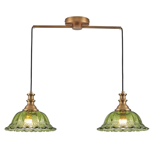 HDDFL Vintage Pendant Light Fixtures Modern Green Glass Hanging Lighting