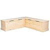Linon harris unfinished wood backless nook with interior storage  urban country home decor