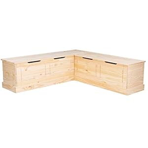 Linon Harris Unfinished Wood Backless Nook with Interior Storage Linon Harris Unfinished Wood Backless Nook with Interior Storage