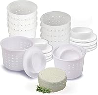 10 Stück Käseformen + Kolben – Basic Käseform 300 ml + Follower Kolben – Käseherstellungsset mit Kolben – Käseform für die Käseherstellung – Käse-Set für Presse