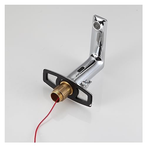 Grifo de lavabo cromado con sensor automático y placa de diseño integrado 5