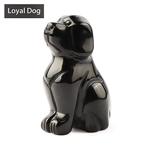 Figura Decorativa de Perro de Obsidiana Negra 2 pulgadas miniatura 2