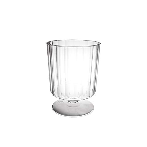 Party Essentials Plastic 1 Piece Wine Glasses 5-Ounce Stemware 10-Count Clear