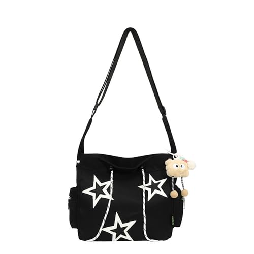 Vintage Star Messenger Bag, Cute Aesthetic Y2K Tote Bag for Women Men