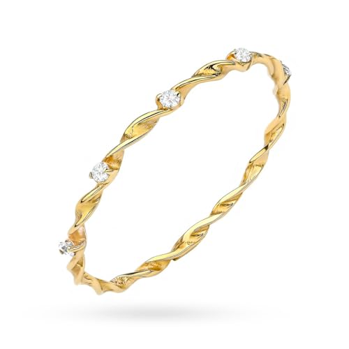 MARKO Zarter Damen Ring aus 333 Echtgold – Eleganter Vorsteckring mit Zirkonia | Feiner Verlobungsring Schmuck Gold | Echt Gold Ring für Freundin – Eheringe Ringe (57 (18.2))