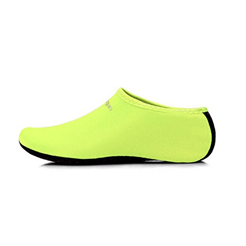 Symboat Hombres Mujeres Aqua Piel Zapatos Playa de Agua Calcetines Yoga Ejercicio Piscina Nager Slip Sobre Surf Zapatos, Verde, XXXS