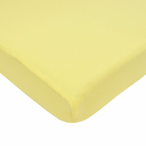 Image of TL Care Supreme 100% Natural Cotton Fitted Crib Sheet 52 inch x 28 inch, Enhanced Thickness for Soft, Breathable & Hypoallergenic Jersey Comfort, Maize, Neutral for Boys & Girls