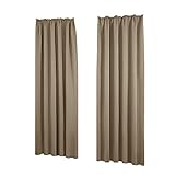 deconovo tende oscuranti termiche isolanti camera da letto e soggiorno per interni tende porta finestra coprente con nastro per cucina 2 pezzi 140x220 cm taupe