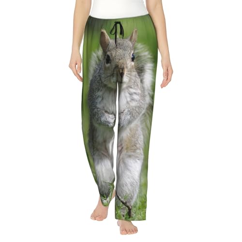 Pantalon de pyjama léger femme EdWal écureuil rouge doux S-3XL