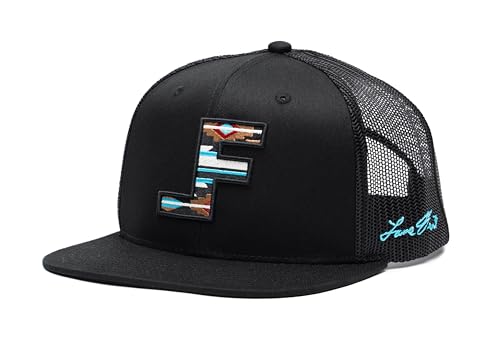 Image of Lane Frost Flat 6-Panel Western Trucker Hats for Men & Women | Flat Bill, Structured 6-Panel, Mesh Trucker Back, Adjustable Snapback, Western Style, One Size Fits Most, Rodeo Inspired Cap