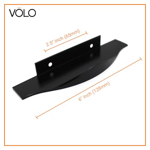 Image of VOLO 6 Inch Aluminium Kitchen Profile Handle - Sleek and Durable Handle for Modern Kitchen Drawers, Cabinets, and Furniture Pulls (128mm) (2, Black)