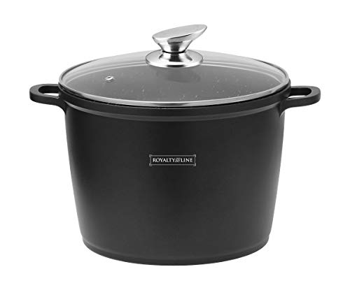 Royalty Line - RL-AD28M - Pentola Alta, con Rivestimento Antiaderente, Coperchio in Vetro, Induzione, 10.5 Litri, 28 cm