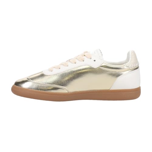 VINTAGE HAVANA Womens Crisp Metallic Perforated Lace Up Sneakers Shoes Casual - Gold3