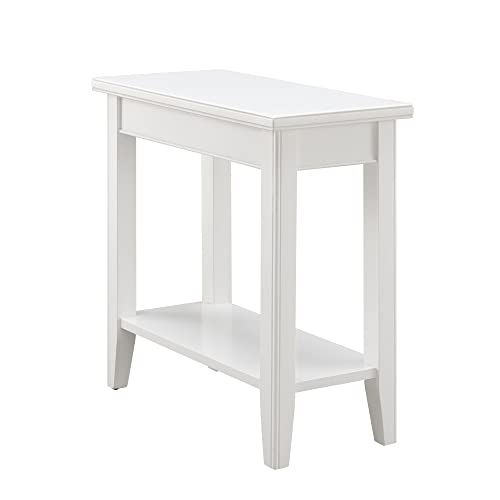 Leick Home Laurent End Table, Solid Wood, Bottom Display Shelf,