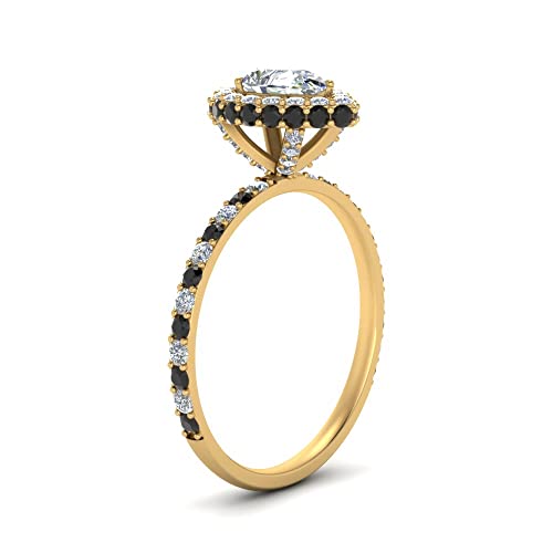 Image of Choose Your Gemstone Pave Rollover Pear Halo Engagement Ring Yellow Gold Plated Pear Shape Halo Engagement Rings Matching Jewelry Wedding Jewelry Easy to Wear Gifts US Size 4 to 12