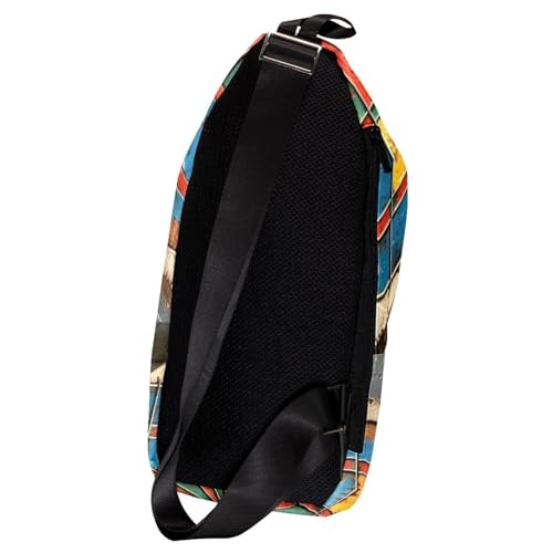 Mochila de hombro ligera 16x36.5cm para hombre y mujer, bolsa cruzada multicolor 2