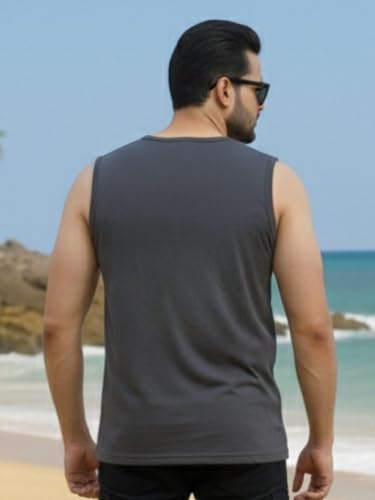 Image of Rigo Stylish Cotton Printed Vest for Men | Round Neck,Regular Fit, Sleeveless T-Shirt Vest for Men | Casual Innerwear Sando for Men & Boys - Perfect for Workouts Gym, Vacations, and Beaches
