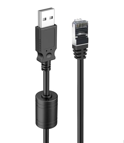Image of APC UPS USB to RJ50 Control Cable (6FT /1.8M) for 940-0127B, 940-0127C, 940-0127E, APC UPS PowerChute Equivalent to AP9827,with Magnet Ring