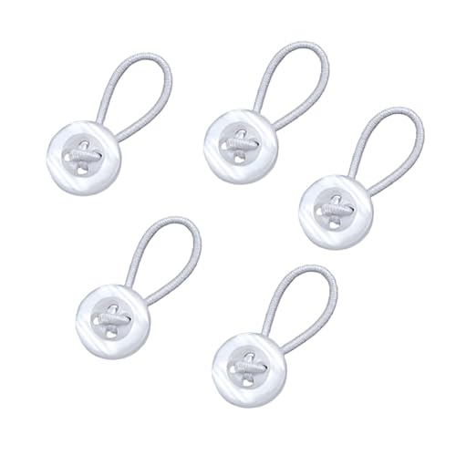 Collar Extenders for Mens/Womens Shirts Soft Elastic Neck Relief Tight Collars for Dress Shirts Button Expanders! (Round Edge Clear-5Pcs)