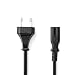 Produktbild Stromkabel | Eurostecker | IEC-320-C7 | 1.00 m | Gerade | 2x 0.75 mm² | Kupfer | flach | Nickel | H03VVH2-F 2x0.75mm² | PVC | Netzstecker: Euro/Typ C (CEE 7/16) | Netzstromversorgung