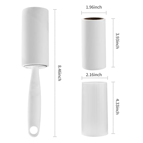 17-Teiliges Fusselrolle-Set, Superstarker Fusselrolle Kleidung (12 Rollen, 720 Blatt), 3 Spender, 2 Schutzhüllen, Fusselrolle Tierhaare, Fusselbürste, Fusselroller, Wiederverwendbare Lint Roller