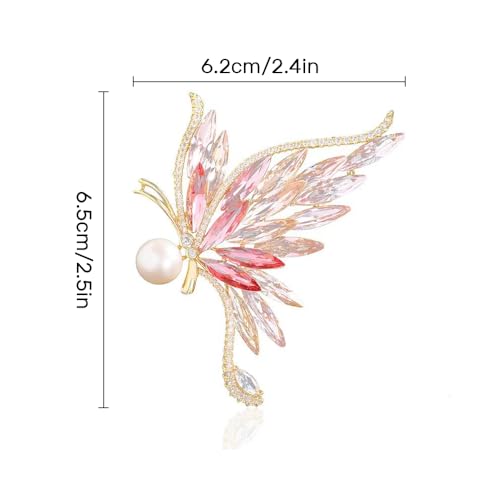 Image of Dainty Brooch Pin for Women, Rhinestone Scarf Shawl Costume Brooches and Pins Flower Boutonniere Hat Bag Suit Dress Accessories Pearl Brooches Lapel Pins