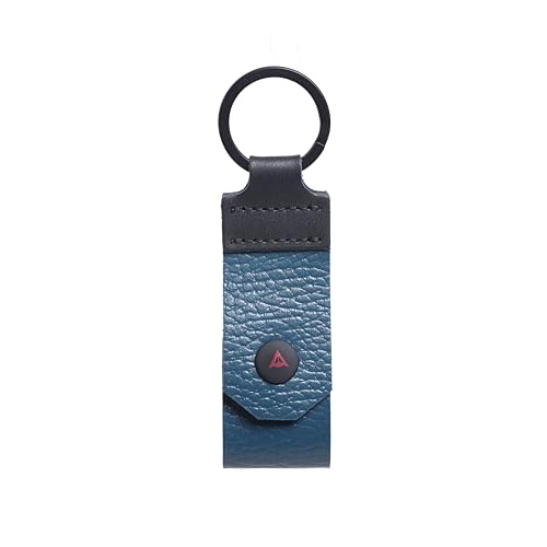 Dainese - Pin Leather Keyring, Portachiavi In Pelle, Made In Italy, Unisex, Blu Petrolio, N