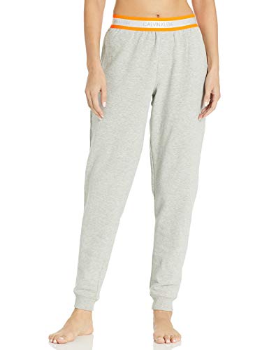 Calvin Klein Women's Neon Jogger Sweatpant, Grey Heather, M