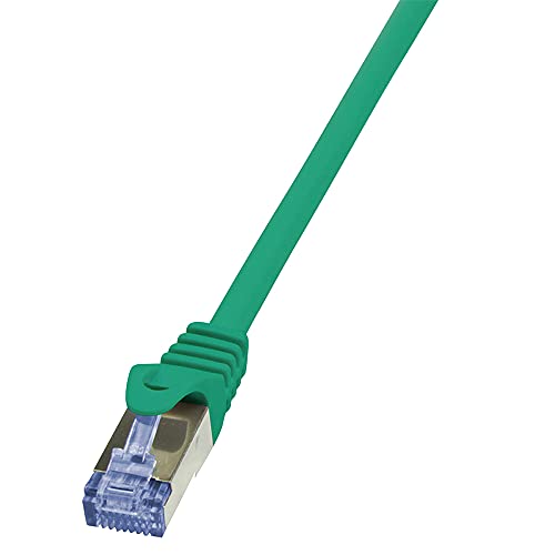 LogiLink CQ3085S Cat.6A 10G S/FTP PIMF PrimeLine Patch Cable, 7.50 Meter Length, Green, Green, 7.50 Meter Length